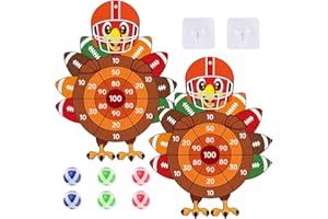chiazllta 2PCS Thanksgiving Dart Board Sticky Balls Toys Games Fall Turkey Dart Board Kit with 6 Sticky Balls and 2 Hooks for Kids Boys Girls Thanksgiving Indoor Outdoor Sports Fun Party Games