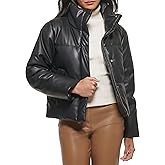 Levi's Womens Vegan Leather Quilted Short Puffer Jacket