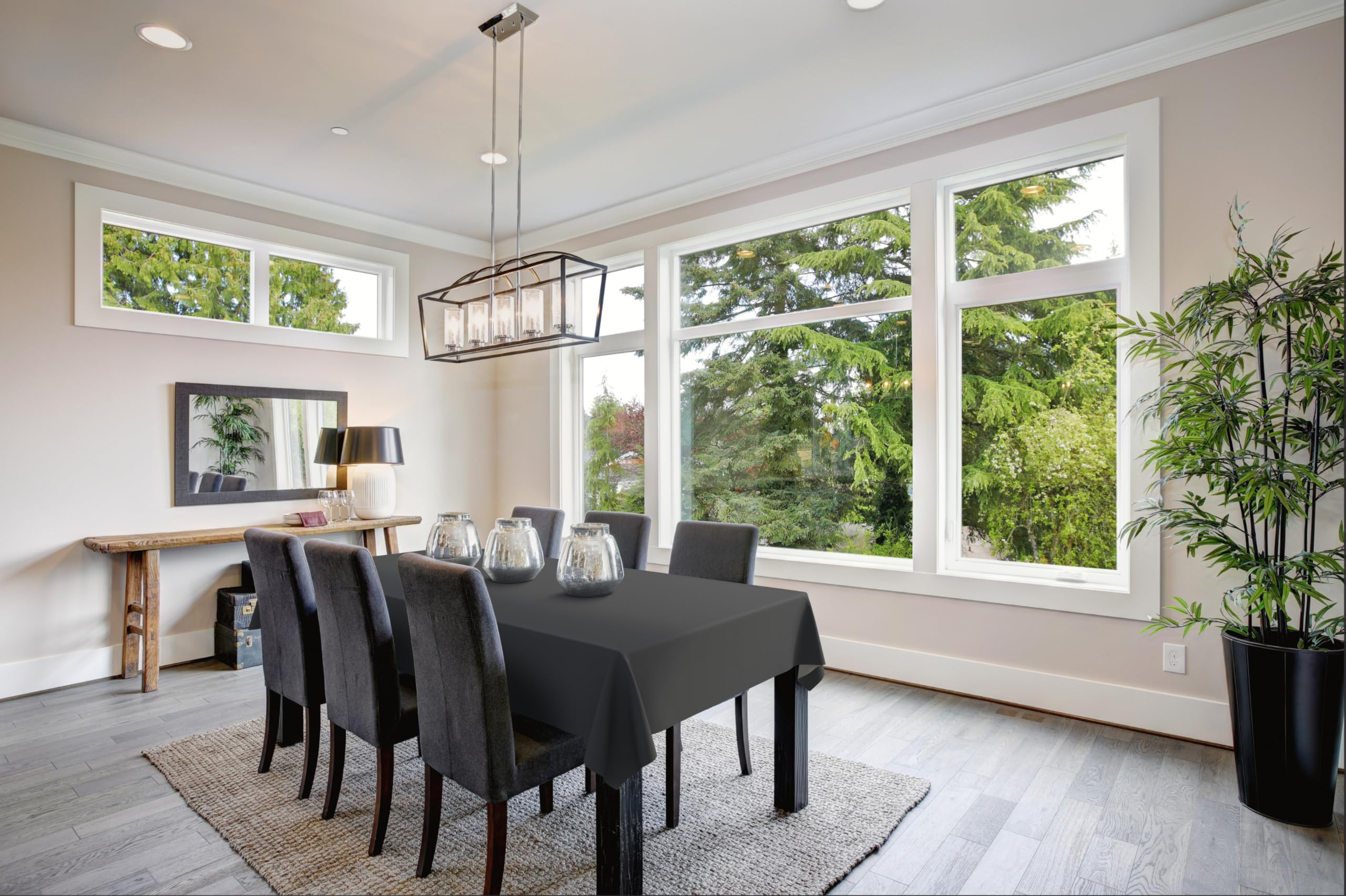 d-c-fix Oilcloth Tablecloth PVC-Free Steel Grey – Washable Waterproof – Indoor and Outdoor – Oilcloth Plastic Tablecloth Wax Tablecloth – 140 cm Round