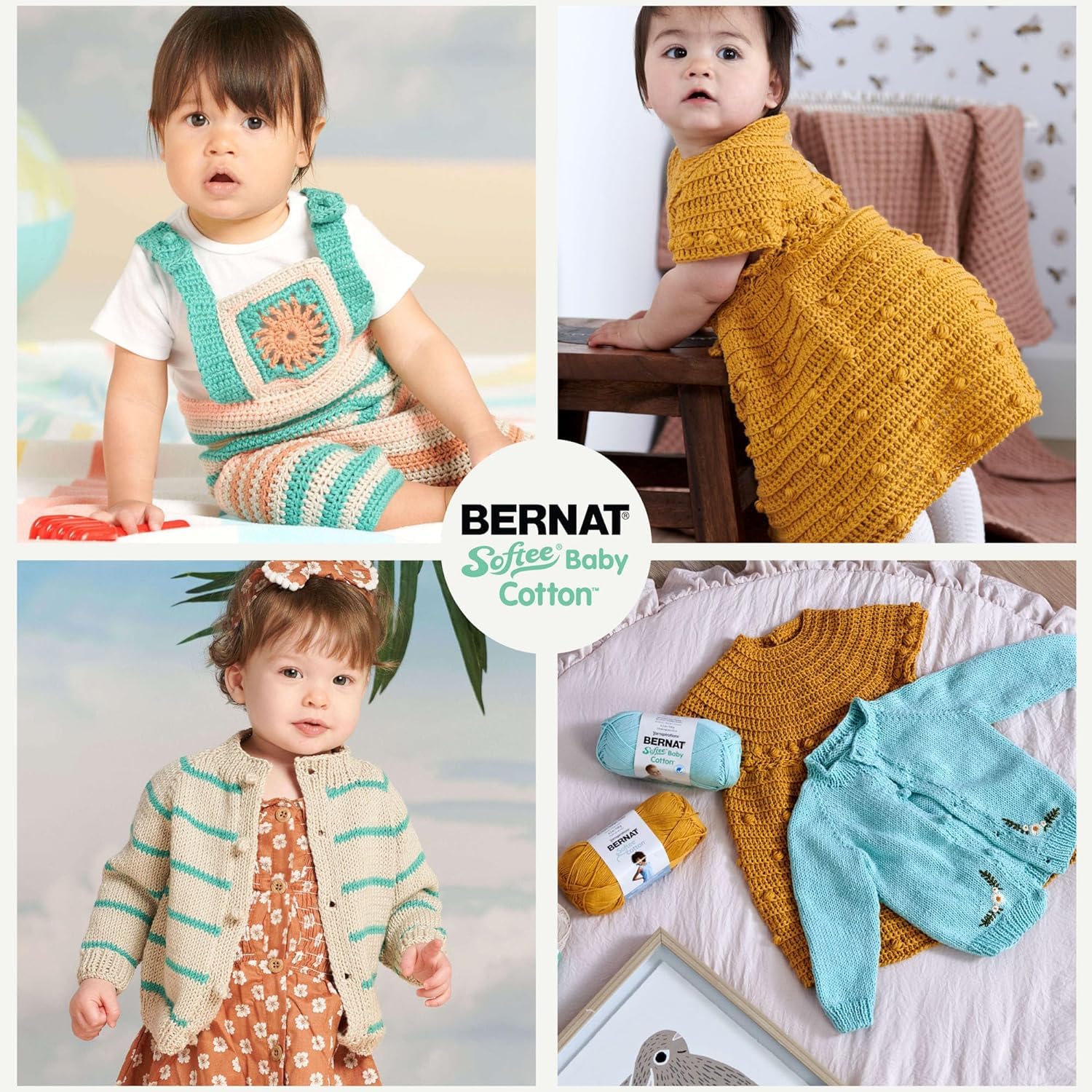 Bernat Softee Baby Cotton YARN, Aqua Mist