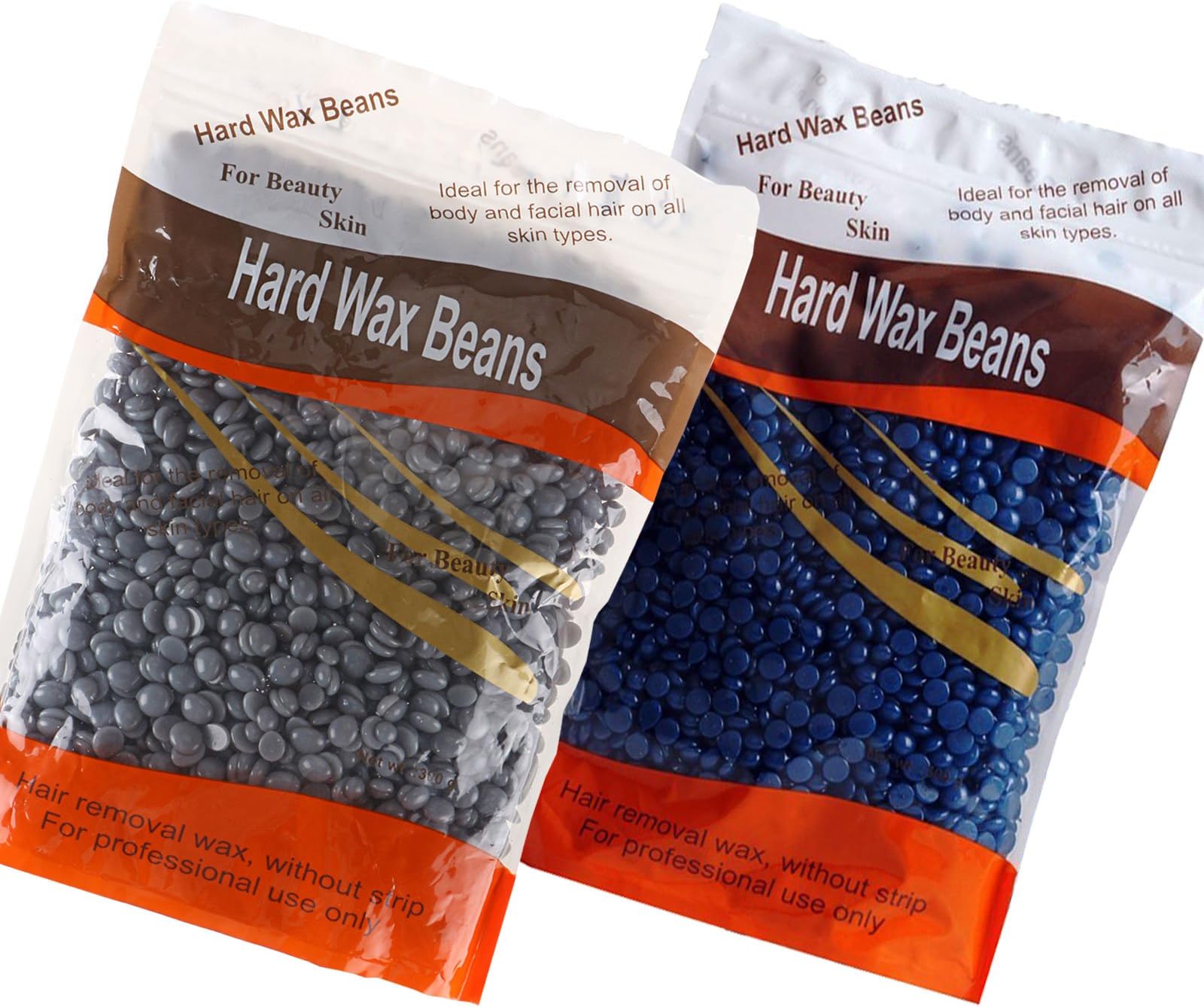 Depilatory Hard Wax Brazilian Beans Hot Film Waxing Bead For Hair Removal ,10 Ounce/300g (Mixed (Total 2Bag), Lavender+Azulene)