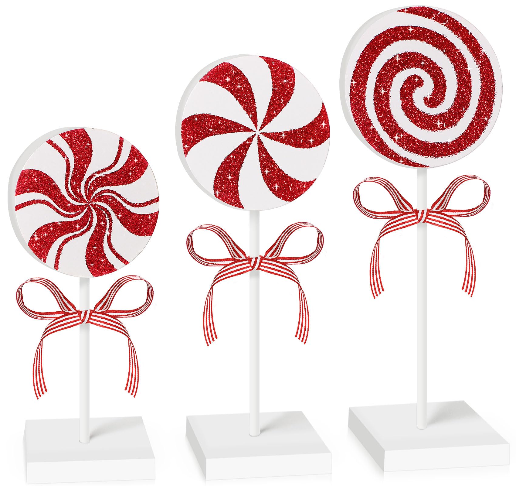 Photo 1 of ** SOLD AS IS NO RETURN/REFUNDS**
AWHETIE 3 PCS Candy Cane Christmas Decorations,Wood Peppermint Christmas Table Decorations,Candy Cane Decoration for Home Kitchen Table Top Decor