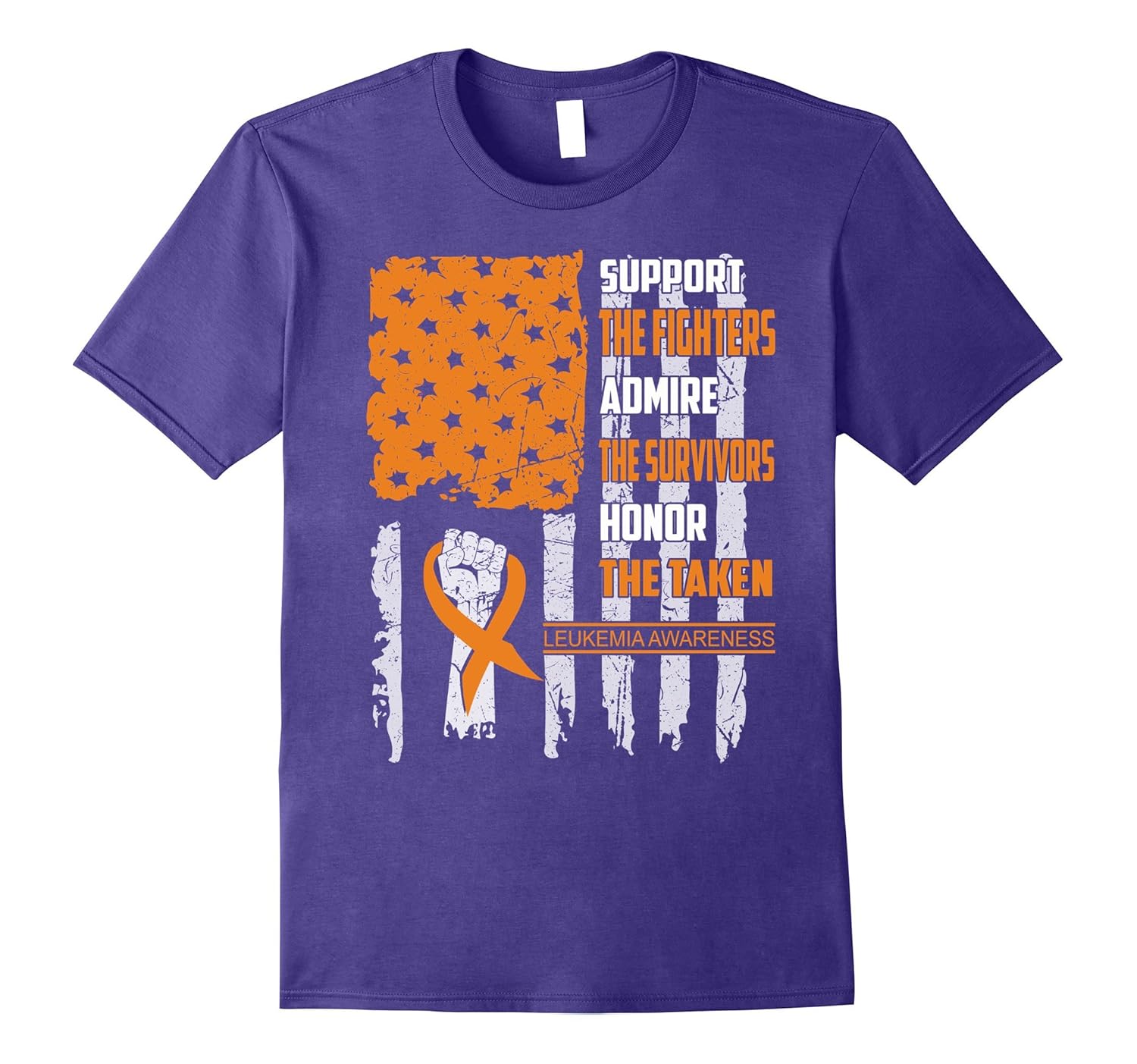 Support the fighters LEUKEMIA Awareness flag t-shirt-ANZ