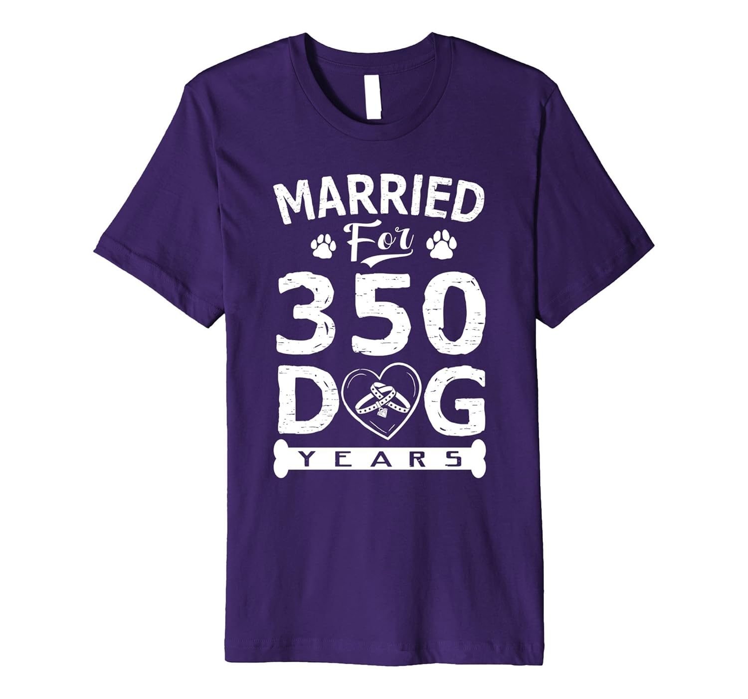 50th Wedding Anniversary T-Shirt Married For 350 Dog Years-ANZ