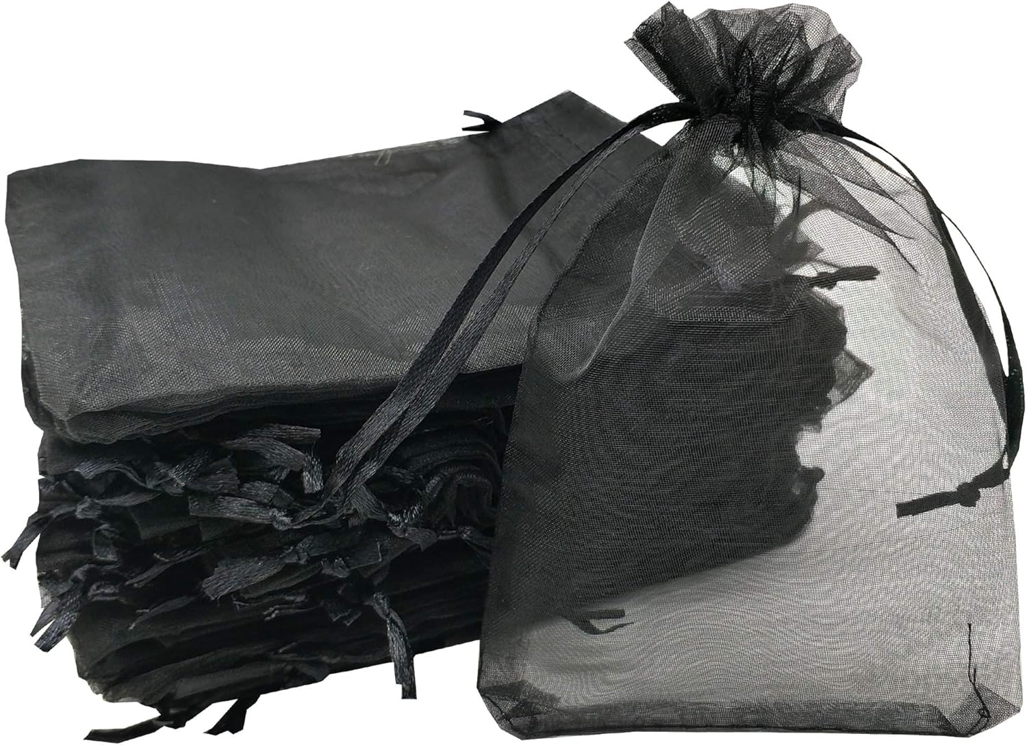 black mesh drawstring bag