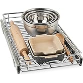 HOLD N' STORAGE Pull Out Cabinet Organizer, Heavy Duty-w/Lifetime Limited Warranty -11”W x 17”D-Requires At Least 12-1/4” Cabinet Opening, Steel Metal Cabinet Drawers Slide Out, Chrome Finish