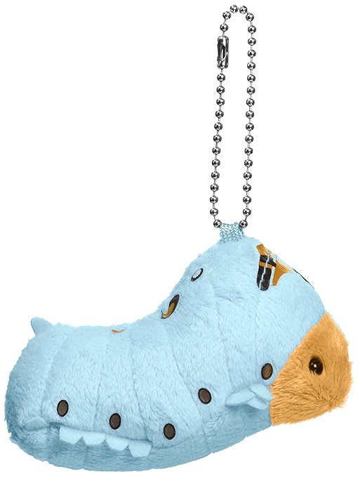 Amazon ちたまっこ カイコ ぬいぐるみキーホルダー 全長9cm ブルー