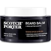Scotch Porter Conditioning Beard Balm for Men, Warm Spice &amp; Musk | Smooth, Shape, Moisturize &amp; Soften Coarse, Dry Facial Hair for a Well-Groomed Beard &ndash; Original Scent, 3 oz. Jar