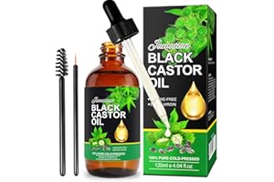 TUDIQE 120ML Jamaican Black Castor Oil, Castor Oil Organic Cold Pressed Unrefined, Pure Natural Castor Oil for Hair Growth,Skin & Scalp Moisturizer, Eyelashes & Eyebrows, Deep Cleansing, Nail Care Grow