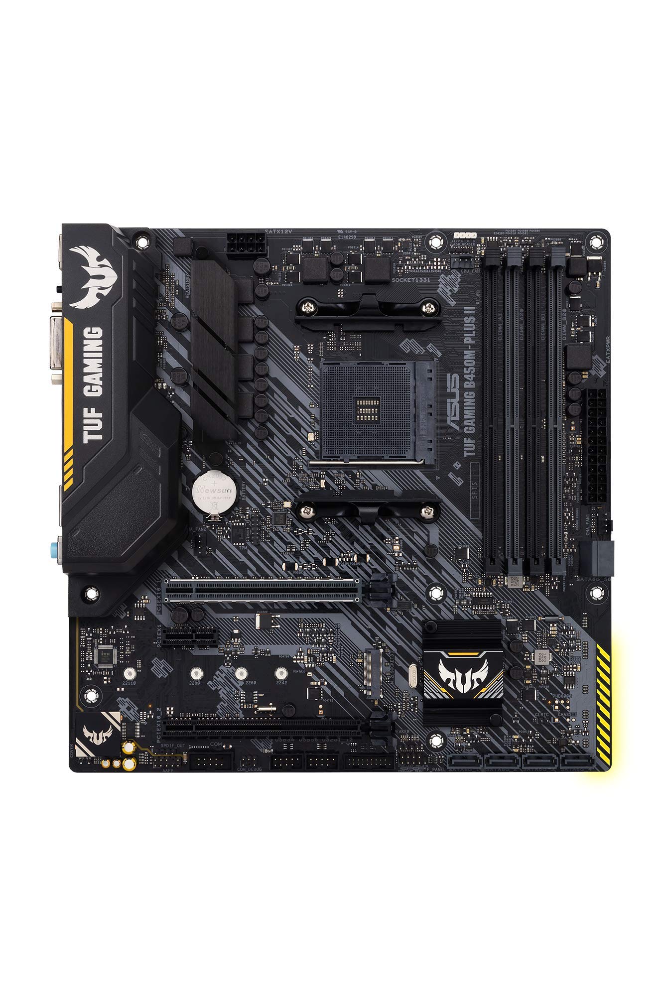 ASUS TUF Gaming B850M-PLUS II Mainboard Sockel AMD AM5 (AMD B850, mATX, DDR5 Speicher, 1x PCIe 5.0 M.2, 2X PCIe 4.0 M.2, Aura Sync)