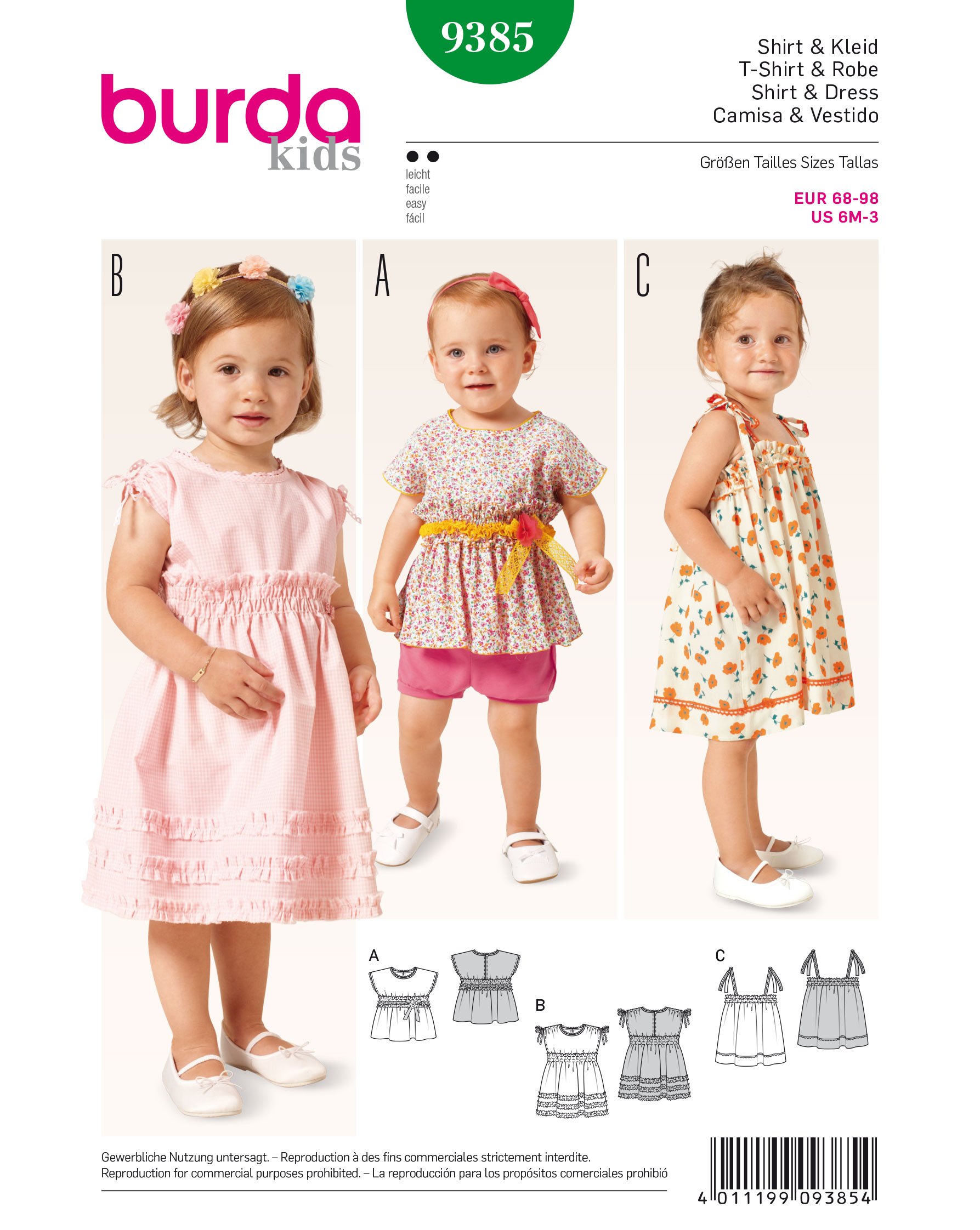 Burda b9385 T-Shirt and Dress Sewing Pattern Paper 19 x 13 x 1 cm White