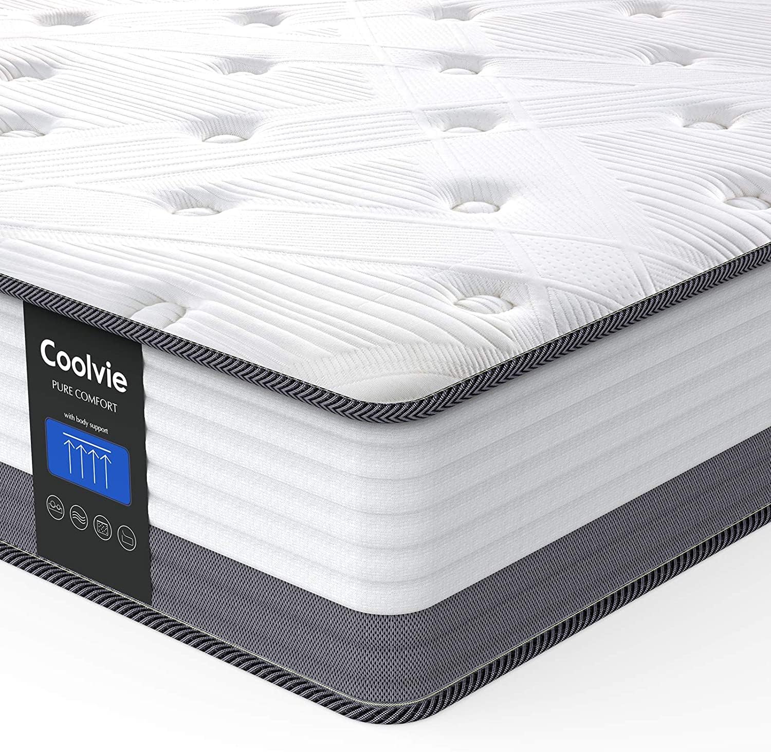 Photo 1 of *FACTORY SEALED* Coolvie 10 Inch Queen Mattress, Queen Size Hybrid Mattress Queen Bed Mattresses Built in Pocketed Coils and Gel Memory Foam Layer, Low Motion Transfer & Breathable Bed in A Box