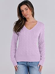 ANRABESS Womens Long Sleeve Cable Knit Sweater 2025
