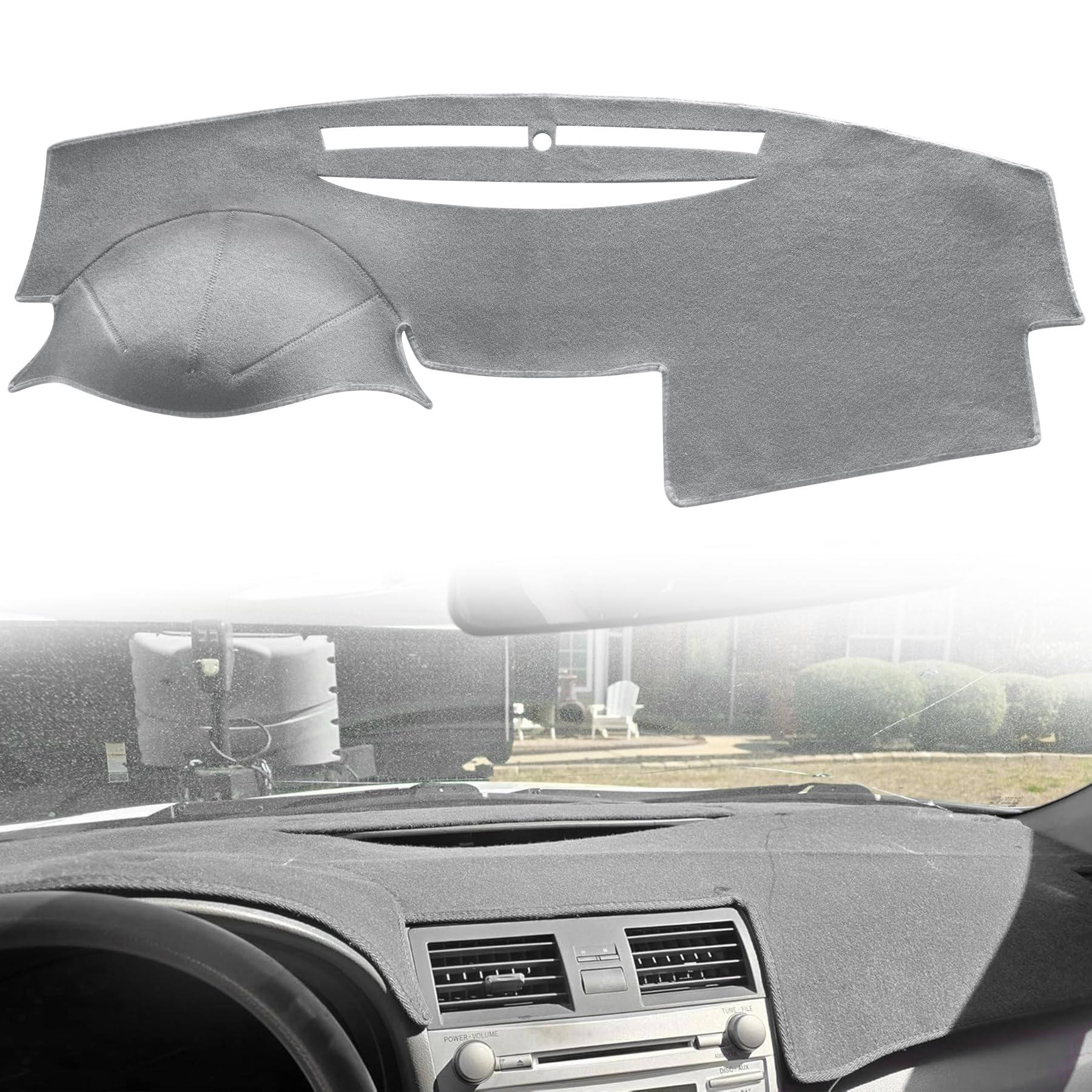 Photo 1 of LivTee Dashboard Cover, Dash Mat Compatible with Toyota Camry 2007 2008 2009 2010 2011, Protects Dashboard from Sun Damage, Car Accessories(Dark Gray)