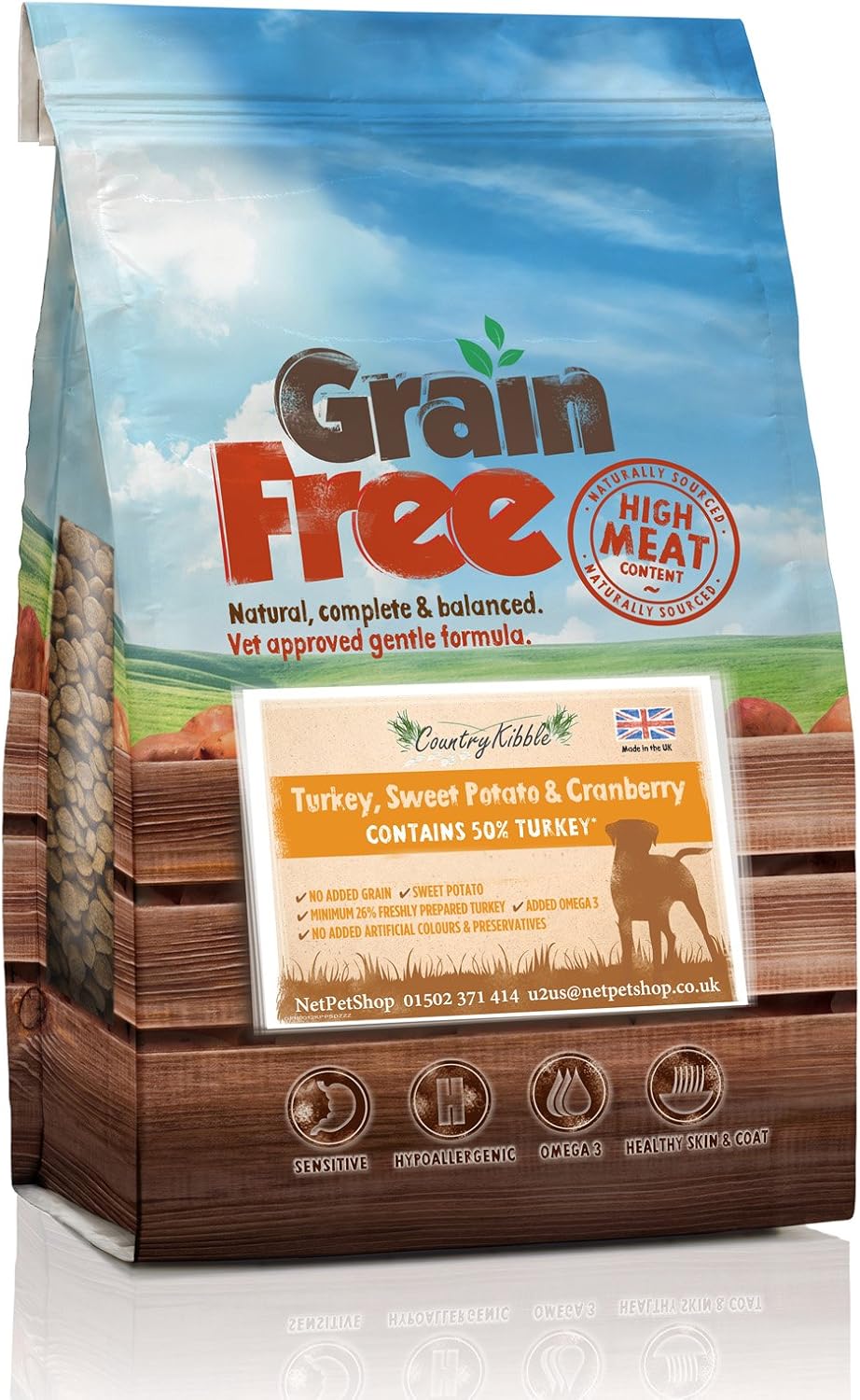 Country Kibble Natural GrainFree Dog Food Turkey, Sweet Potato