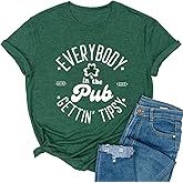 Ykomow St Patricks Day Shirts Womens Short Sleeve Leopard Clover Graphic Tees