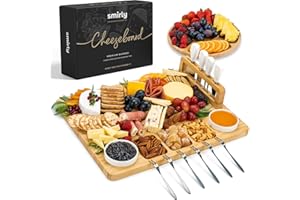 SMIRLY Charcuterie Boards Gift Set: Charcuterie Board Set, Bamboo Cheese Board Set - House Warming Gifts New Home, Wedding Gifts for Couple, Bridal Shower Gift