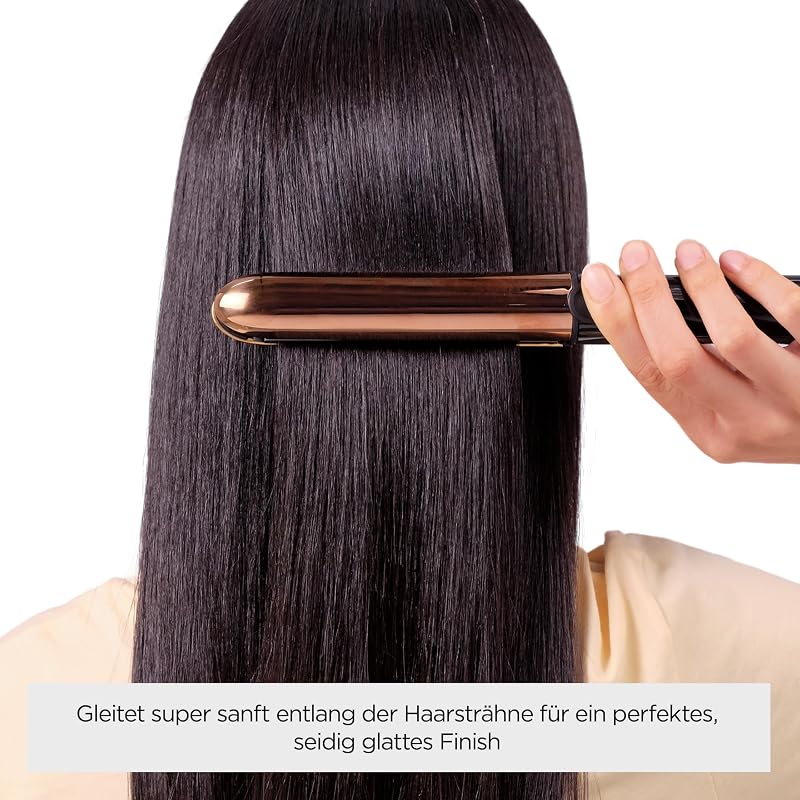 Straight And Curl Brilliance Glätteisen – Titanplatten, Anti-Frizz Ionen-Technologie, schnelles Aufheizen in 15 Sekunden, Locken und Glätten, 5 Temperaturstufen bis 235°C, ST482E