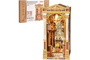 Rolife Book Nook Kits Library of Wonders 3D Puzzle, 10.4" Decorative Bookends Baroque-Style Booknook Bookshelf Insert Decor, 