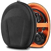 Geekria Shield Case Compatible with Grado SR80X, SR60X, GW100x, SR325e, SR325, SR225i, SR125 and More, Replacement Protective Hard Shell Travel Carrying Bag with Cable Storage (Black)