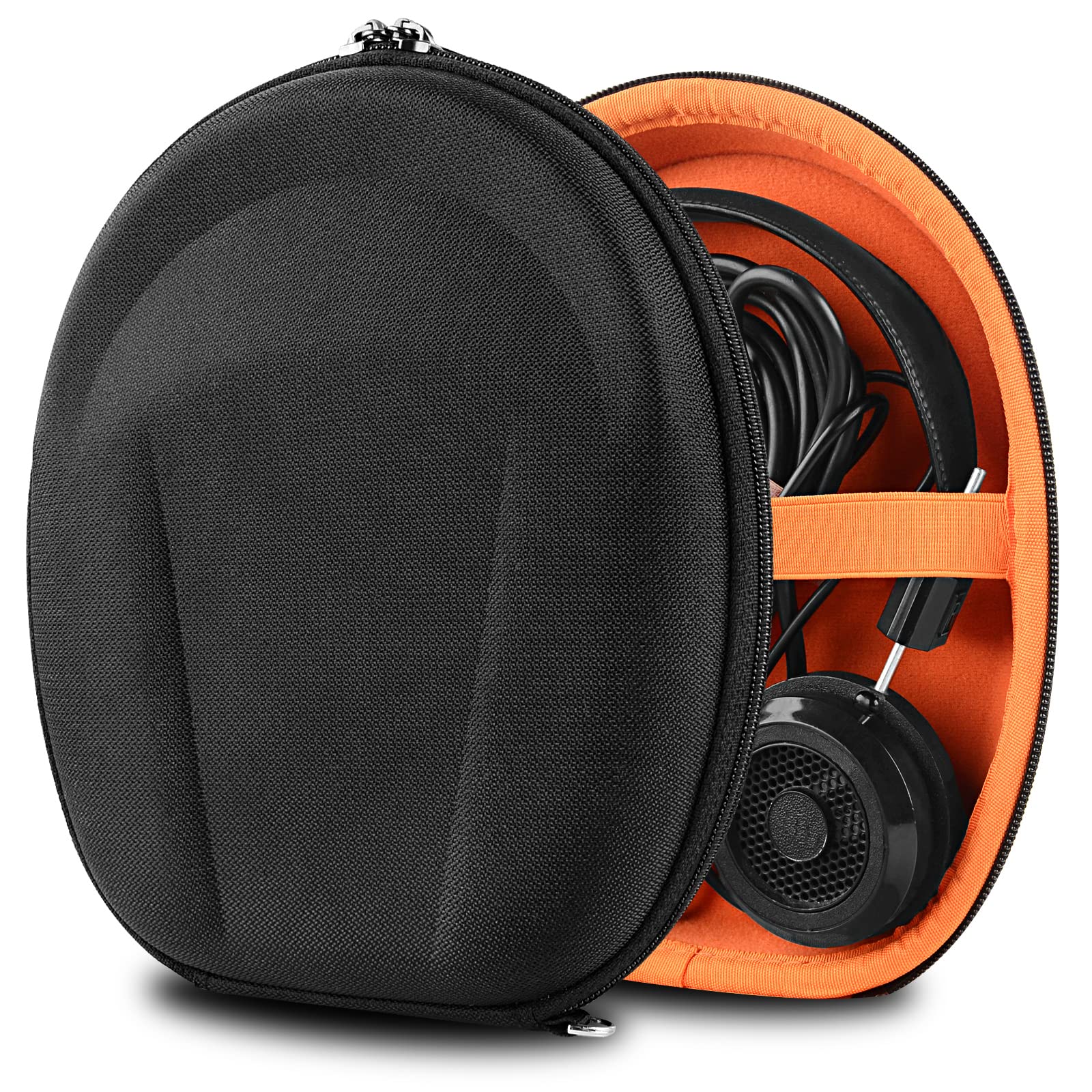 Geekria Shield Case Compatible with Grado SR80X, SR60X, GW100x, SR325e, SR325, SR225i, SR125 and More, Replacement Protective Hard Shell Travel Carrying Bag with Cable Storage (Black)