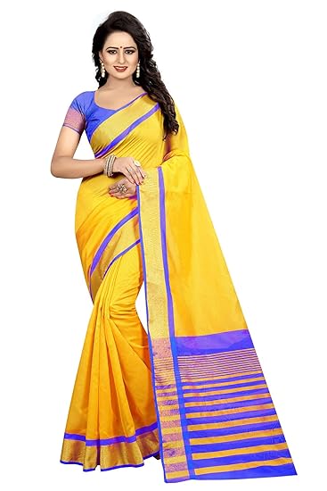 cotton with blouse piece Saree (SDPL-MASATNI WEAVING_ Royal Blue_ Free Size)