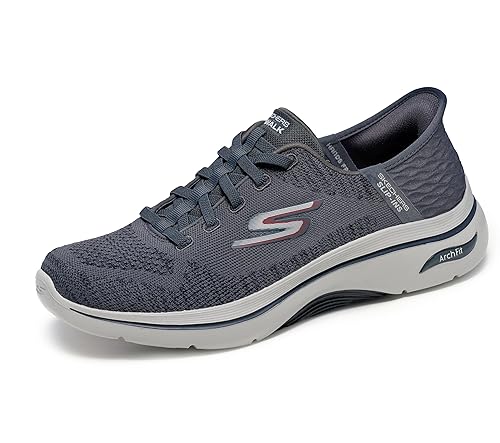 Skechers Men's Hands Free Slip-ins Go Walk Arch Fit 2.0 - Grand Select 2 Sneaker, Charcoal/Red, 7.5