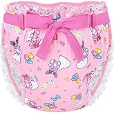 Littleforbig Silky Adult Ribbon Omutsu Diaper Wrap Cover Washable Adjustable Reusable Waterproof - Baby Usagi & Bella Pattern L