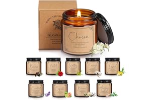 Lewtemi 10 Jars Christian Religious Candles Gifts Bulk Catholic Prayer Scented Candle 3.5 oz Faith Bible Verses Encourage Gifts for Women Hostess Employee Coworker Christmas(Brown,Elegant)