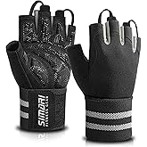 SIMARI Breathable Workout Gloves for Men & Women, Weight Lifting Gloves with Padded, Grip, Full Palm Protection, Gift for Gym Exercise, Cycling, Weightlifting Training, Fitness, Black, Pink, Size