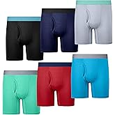 PROTIUM Boys' Boxer Briefs 6-Pack – Soft, Breathable, Tagless, Moisture-Wicking Underwear with Fly, Lightweight & Stretchy