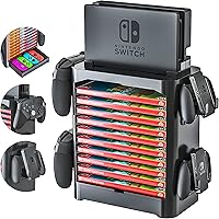 Skywin Game Storage Tower for Nintendo Switch - Nintendo Switch Game Holder Game Disk Rack and Controller Organizer Compatibl