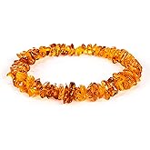 AMBERAGE Natural Baltic Amber Bracelet for Adults (Women/Men) - Hand made From Polished/Certified Baltic Amber Beads(4 Colors)