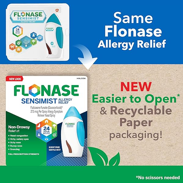 FLONASE SENSIMIST ALLERGY RELIEF NASAL SPRAY FOR NON-DROWSY, 24-HOUR MULTI-SYMPTOM ALLERGY RELIEF – 120 SPRAYS