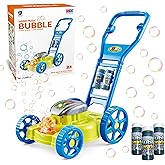 Bubble Lawn Mower for Toddlers 3+. Kids Bubble Blower Machine, Indoor Outdoor Push Gardening Toys, Halloween Birthday Gifts Toys for Preschool Baby,Party Summer Backyard Toys for Baby Gifts (Blue)