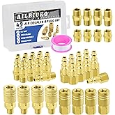 Ailbiuko Air Coupler & Plug Kit,45 Pcs 1/4" NPT Air Tool Fittings Set,Quick Connect Air Hose Fittings Air Compressor Accessories