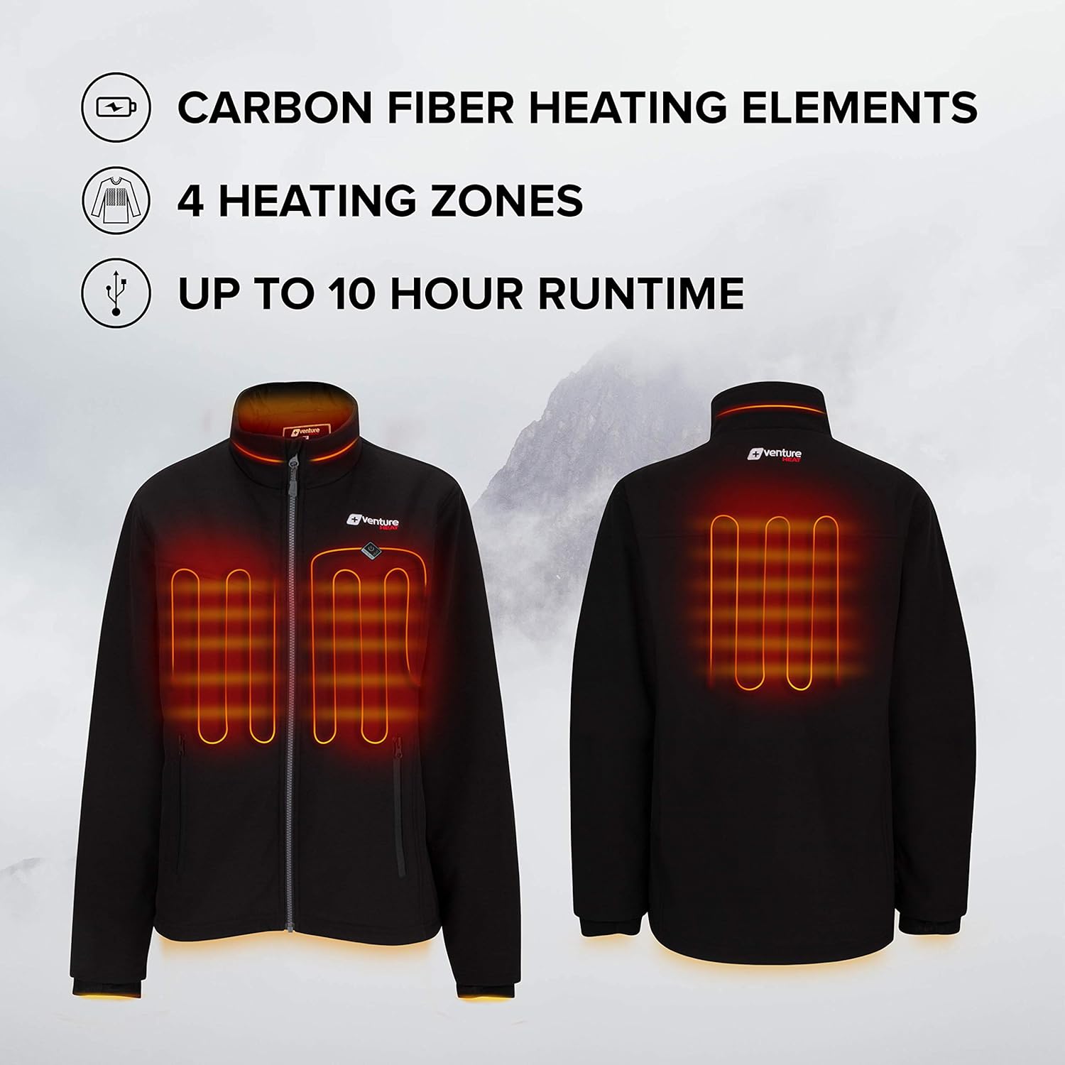 Venture Heat Women's Softshell Heated Jacket with Battery - Windproof Electric Insulated Coat, Outlast 2.0 at  Women's Coats Shop