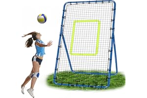Kunup Volleyball Rebounder Net 7x4FT, 5 Adjustable Angles and Easy Set Up Practice Training Volleyball Skill Equipment Also for Baseball, Soceer & Lacrosse, Stable & Portable with Stake & Carrying Bag