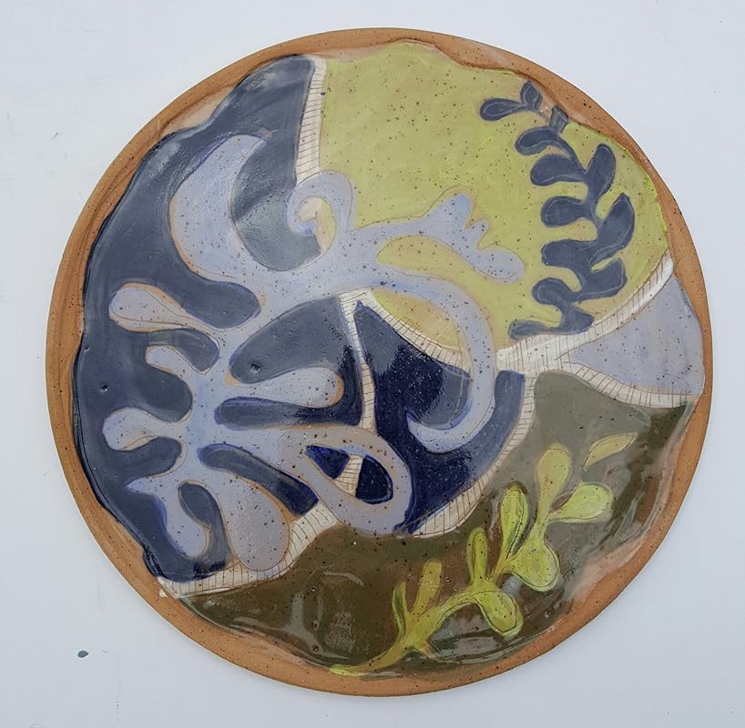 Terracotta Plate with abstract designs Handmade