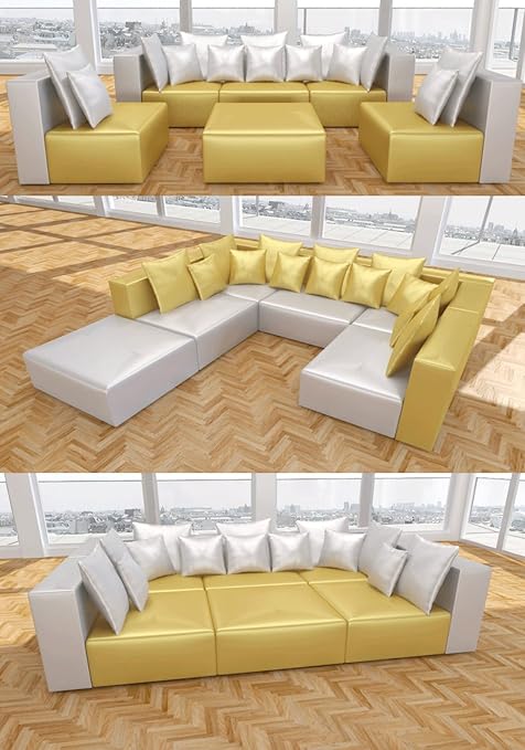 : MODELL HOLLYWOOD 2-FARBIG GOLD / SILBER: DESIGNER WOHNLANDSCHAFT: 6