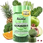 Kiala Nutrition Super Greens Gummies with 11x Organic Greens, Pre, Post & Probiotics, Antioxidants, Multivitamin, Fiber Supplement Supports Gut Health & Digestion, Dairy Free, Vegetarian, 60 Count