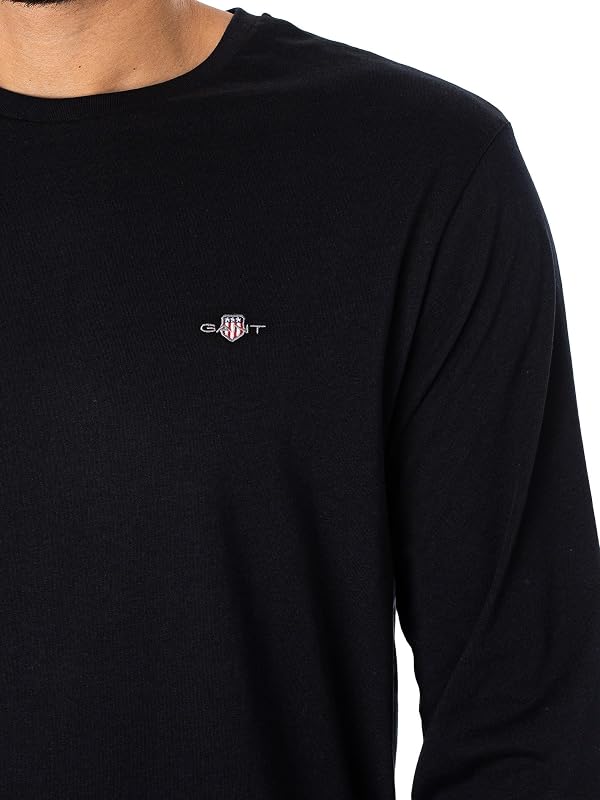 LS Shirt À Manches Longues Reg Shield, Black, M Homme