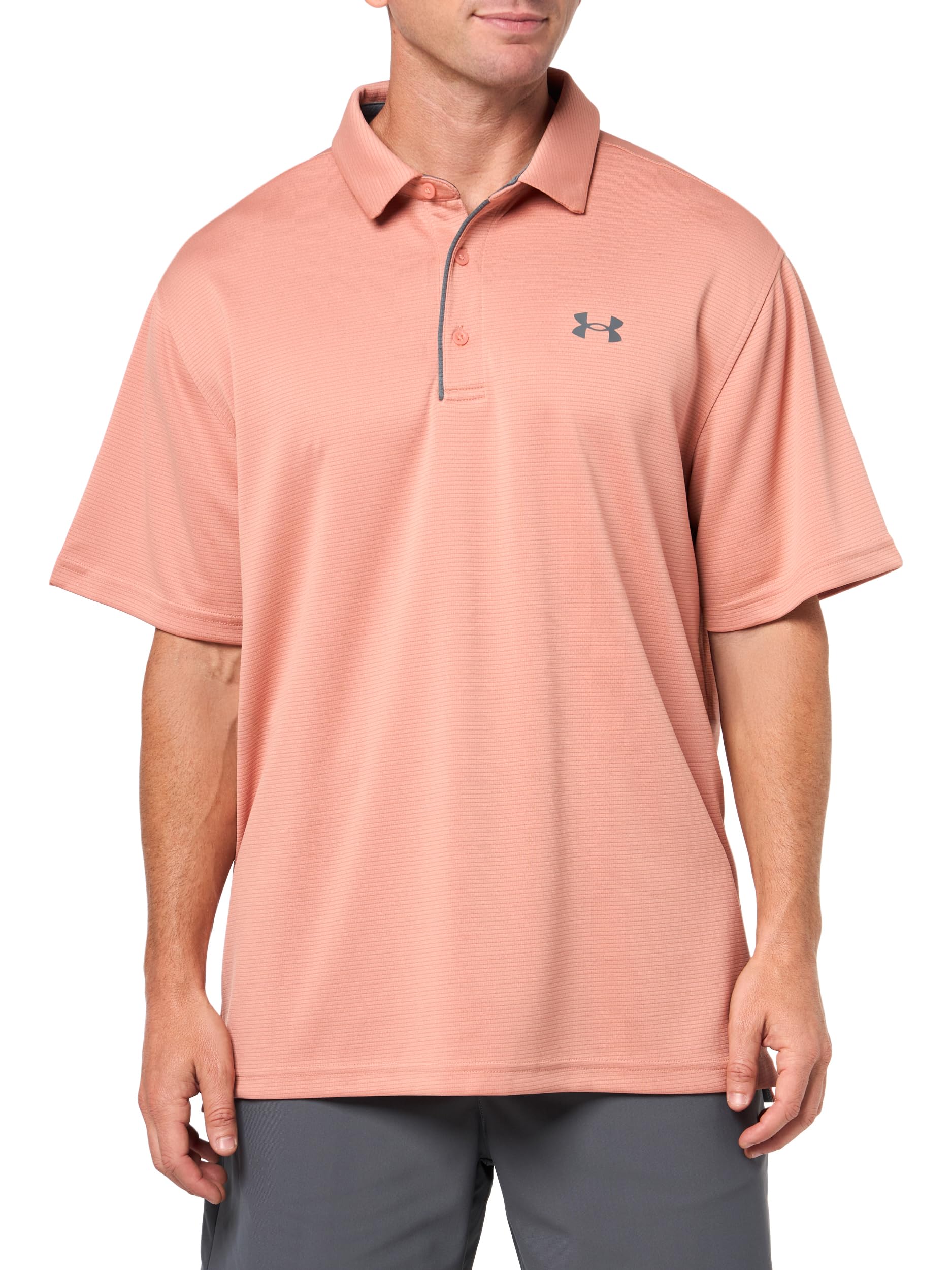 Under Armour Men's Tech Golf Polo, (696) Canyon Pink / / Pitch Gray, 4X-Large Image
