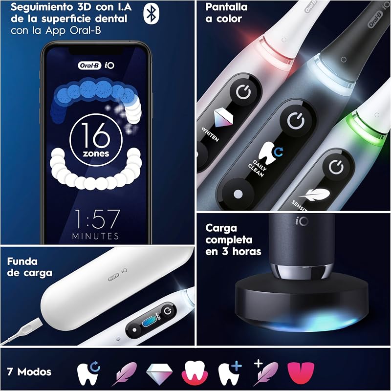 iO 9 Cepillo de Dientes Eléctrico con 1 Cabezal, Aqua Marine
