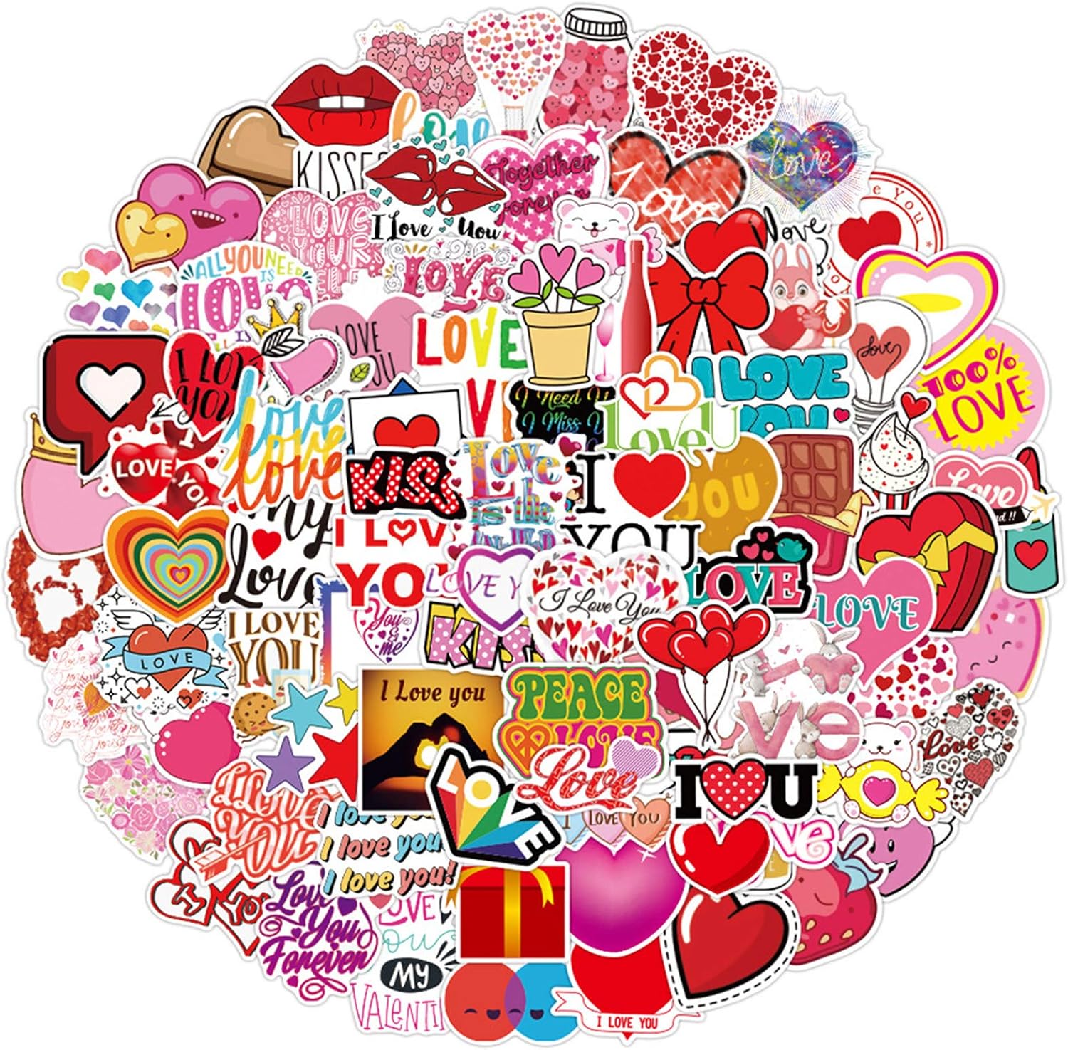 100pcs valentines day love stickers laptop stickers