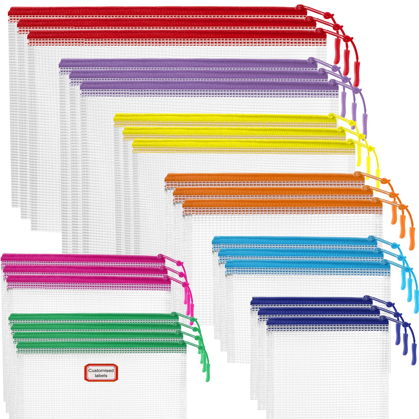 Photo 1 of 25pcs Mesh Zipper Pouch Bags for Organization and Storage,Toy Storage Bags,Zipper Pouch for Classroom Organization, Storage Bag Suitable for Classroom,Travel and Home