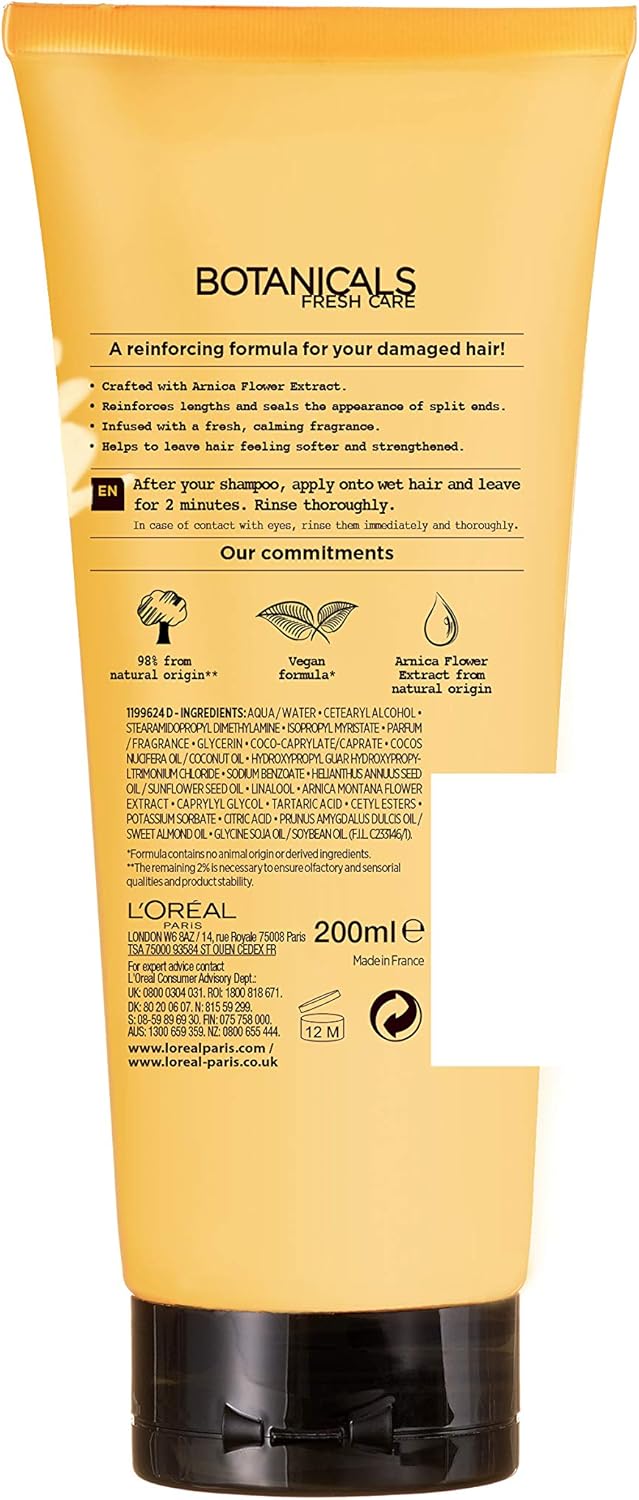 L'Oreal Botanicals Arnica Damaged Hair Repairing Vegan Conditioner 200ml, 725 ml (Pack of 1) - Image 5