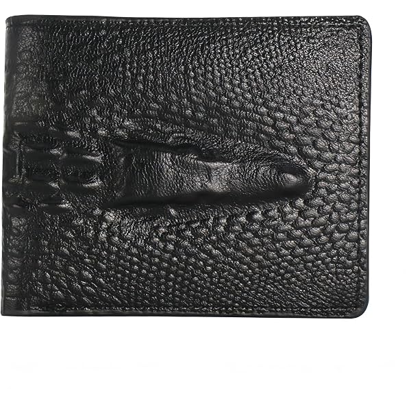 Crocodile Alligator Head Real Leather Men Bifold Slim Coin bill