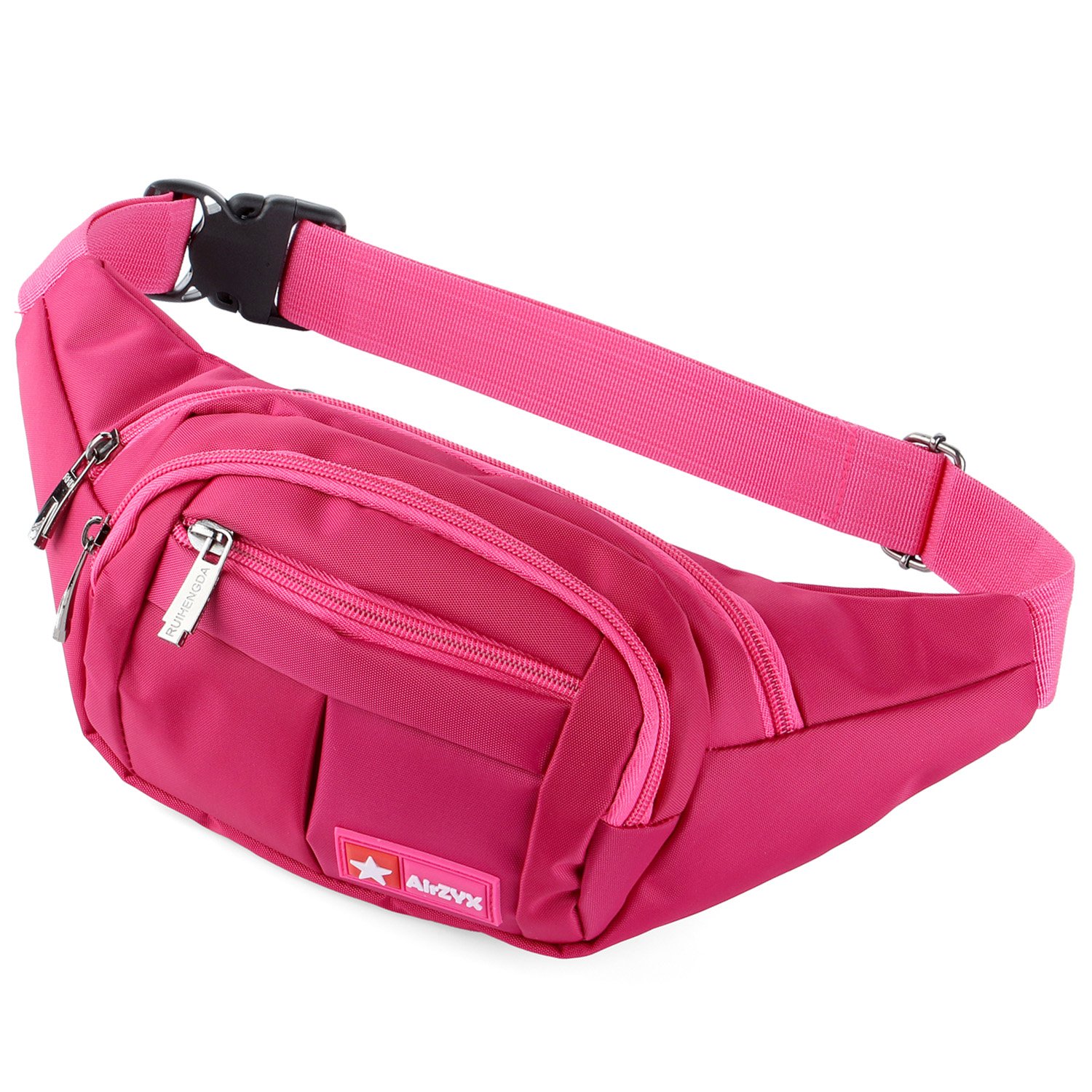 Bumbags and Fanny Packs for Running Hiking Waist Bag Outdoor Sport Hiking Waistpack for Men Women (Rose Red)