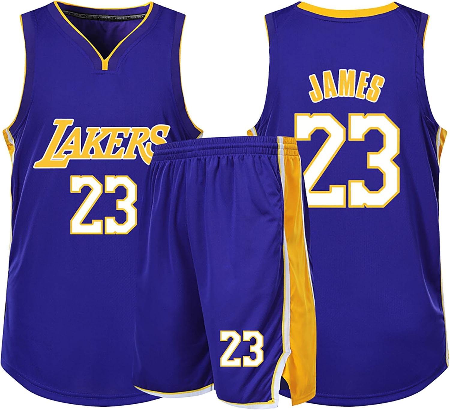 Children S Basketball Clothing Lakers Lebron James No 23 Men S Fan Jersey Sports Jersey Fabrics Game Training Clothing Vest Pants Suit Size 2xs L Blue M Amazon Co Uk Kitchen Home